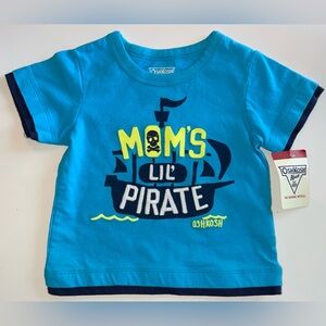 OshKosh B’gosh Mom’s Little Pirate Blue Shirt, Size 12 Months